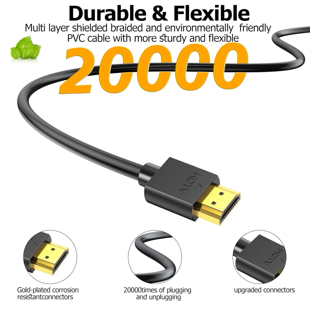 Cable HDMI de 3 pies, paquete de 10 unidades, cable HDMI 4K, 3 pies