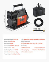 VEVOR Compresor de aire de 12V de servicio pesado, inflador de neum...