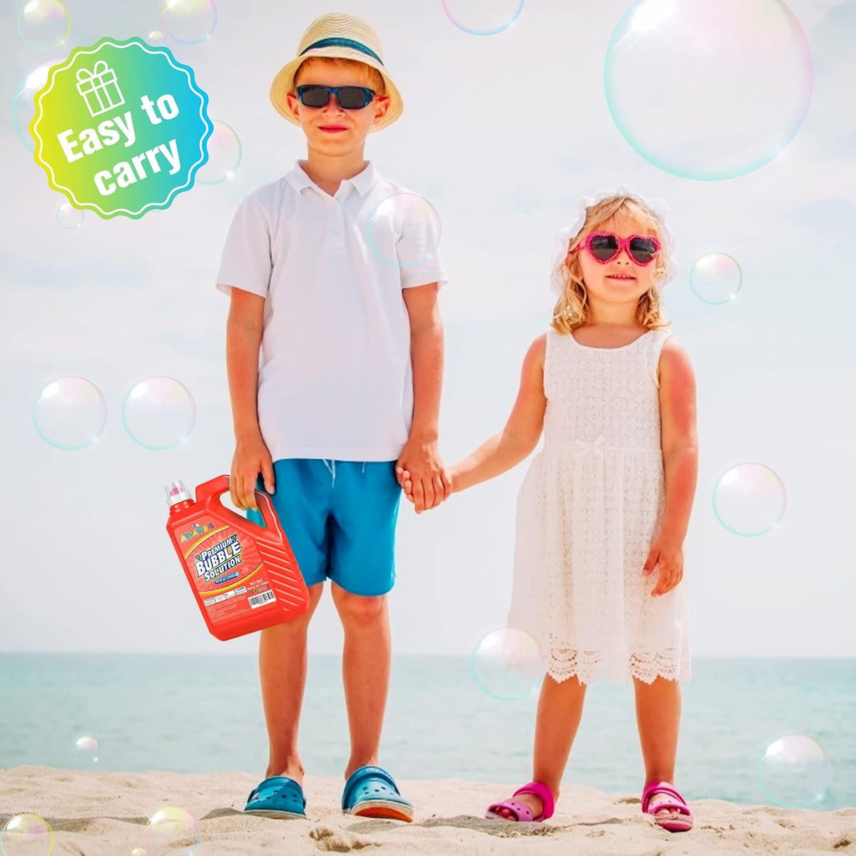 70 oz de recargas de burbujas para niños - Solución de burbujas premezclada de alta calidad, líquido premium para máquina de burbujas/varita/soplador en bodas y fiestas | Botella de agarre fácil para