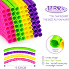 Hymaz Aros de ejercicio para niños, paquete de 4/8/12 anillos de aro desmontables y de tamaño ajustable de color para gimnasio al aire libre, equipo de agilidad para perros, juegos de fiesta deportiva