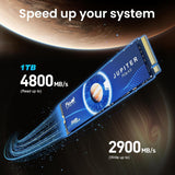 Fikwot FX660 SSD M.2 de 1 TB, PCIe Gen 4x4 con caché SLC dinámico -...