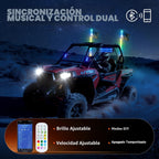 Ehaho 2PCS 5FT Whip Lights con base de resorte, RGB Chasing, APP y Control Remoto
