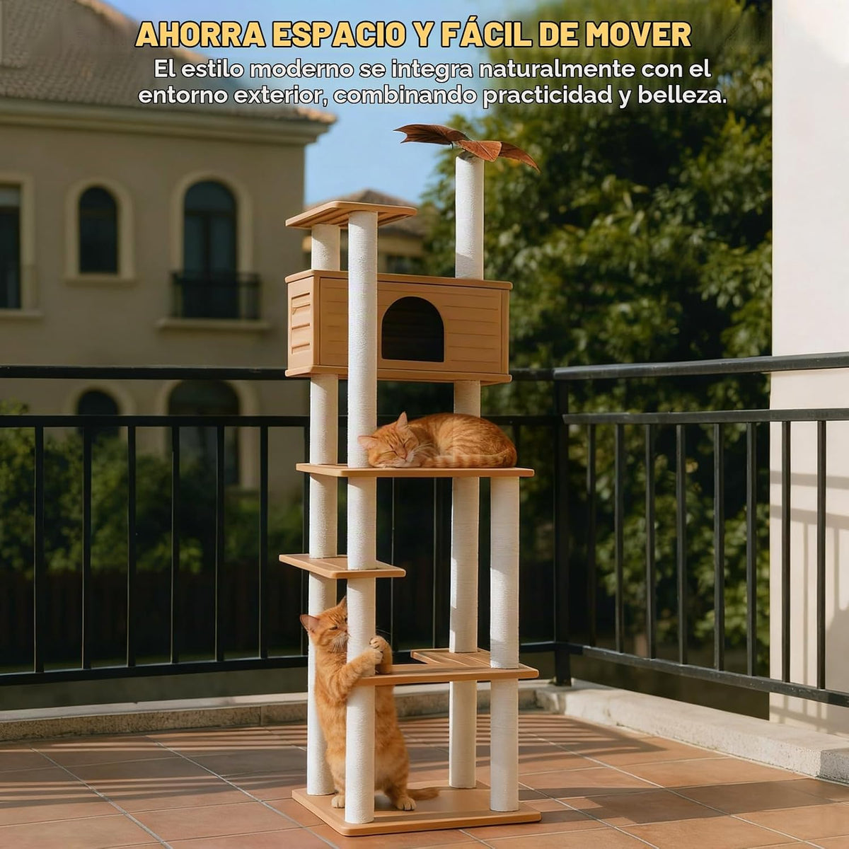Torre de árbol para gatos resistente a la intemperie de 74.8 pulgadas con