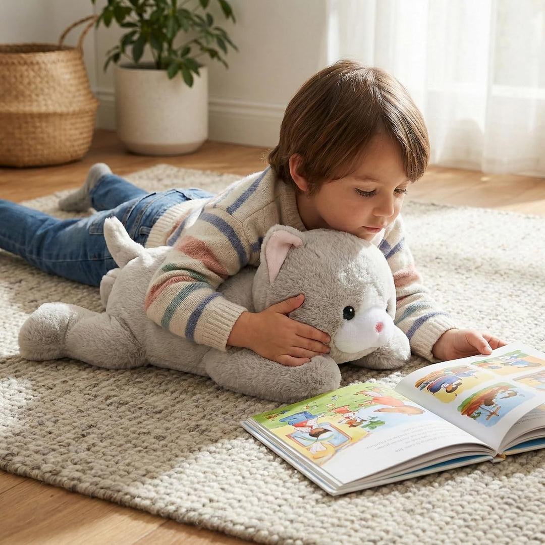 WEIGEDU Animal de Peluche de Gato con Peso con Ojos Bordados y Paqu...