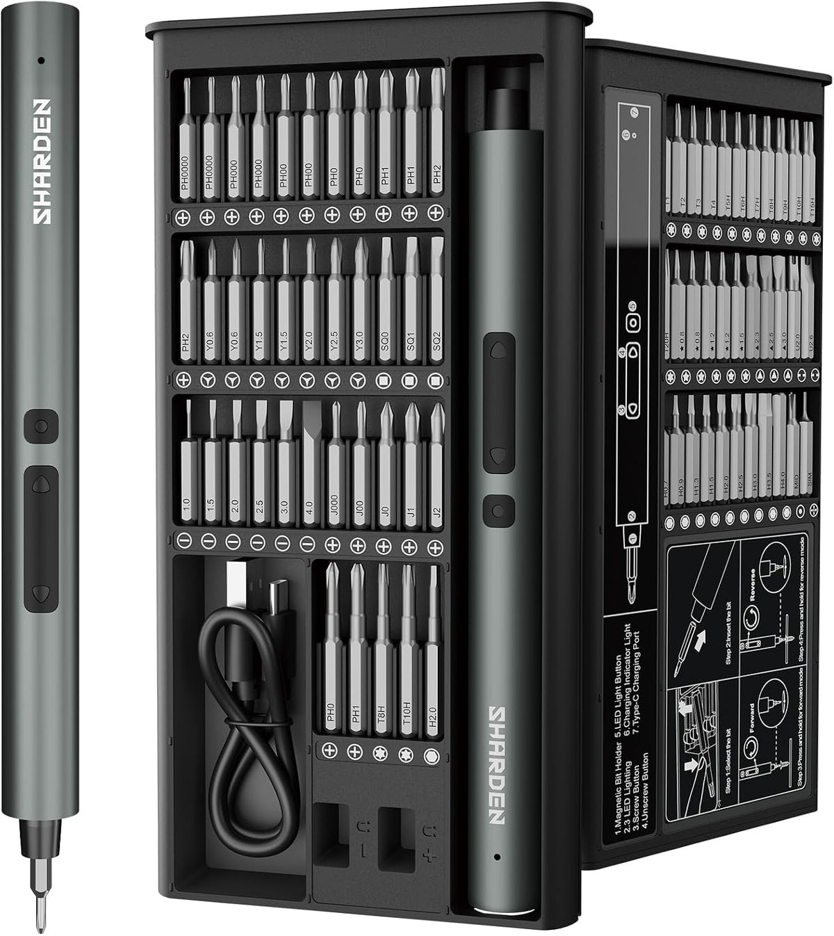 Juego de mini destornilladores eléctricos 75 en 1, destornillador