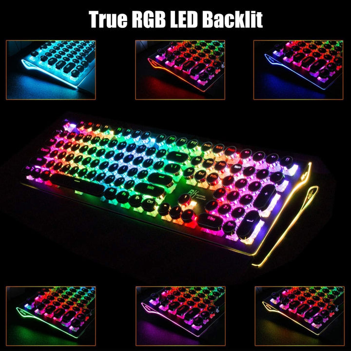 RK ROYAL KLUDGE Teclado mecánico S108 para máquina de escribir, tec...