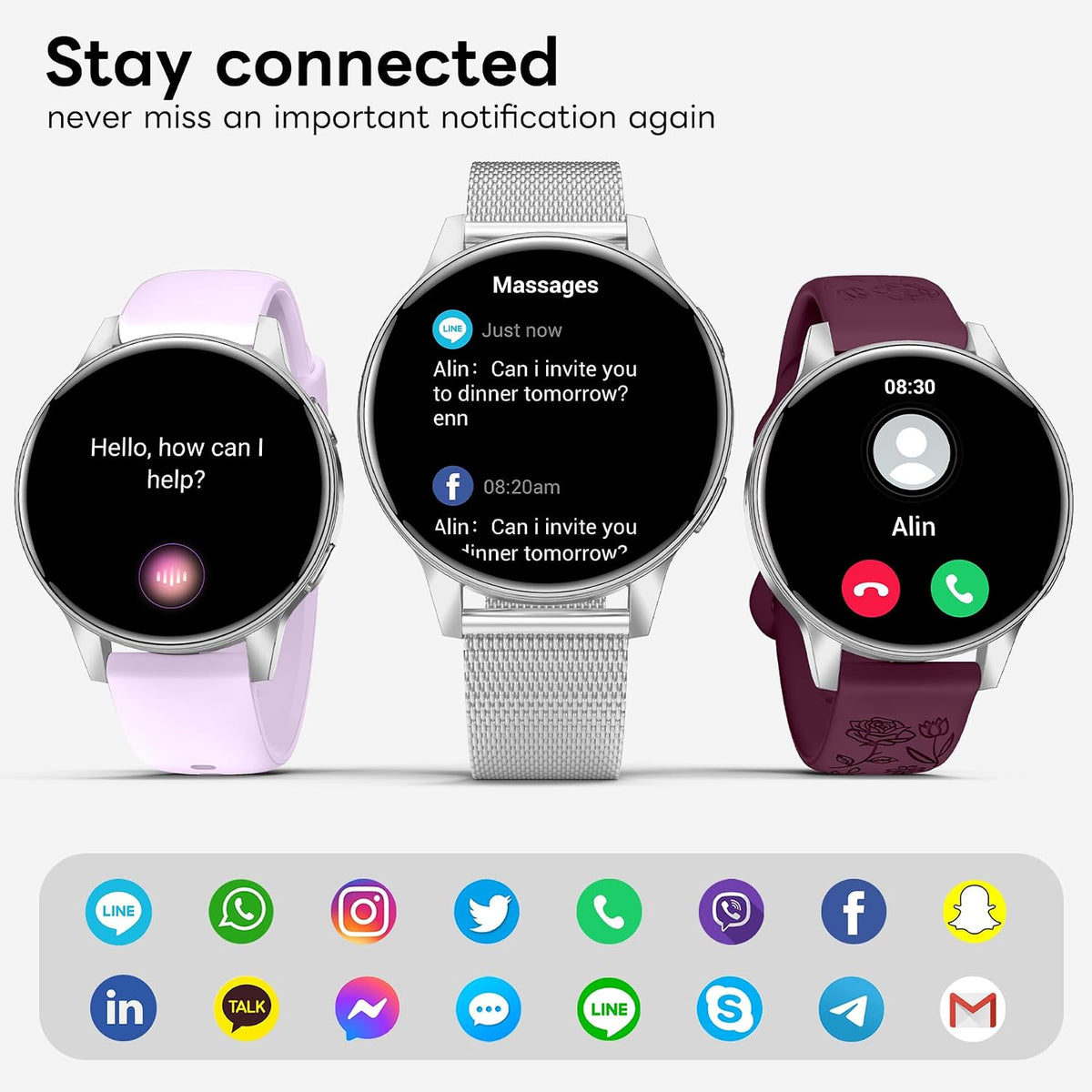 Reloj inteligente para mujer, pantalla táctil HD de 1.27 pulgadas con llamada Bluetooth y notificación de texto, más de 130 modos deportivos, rastreador de actividad física impermeable IP68