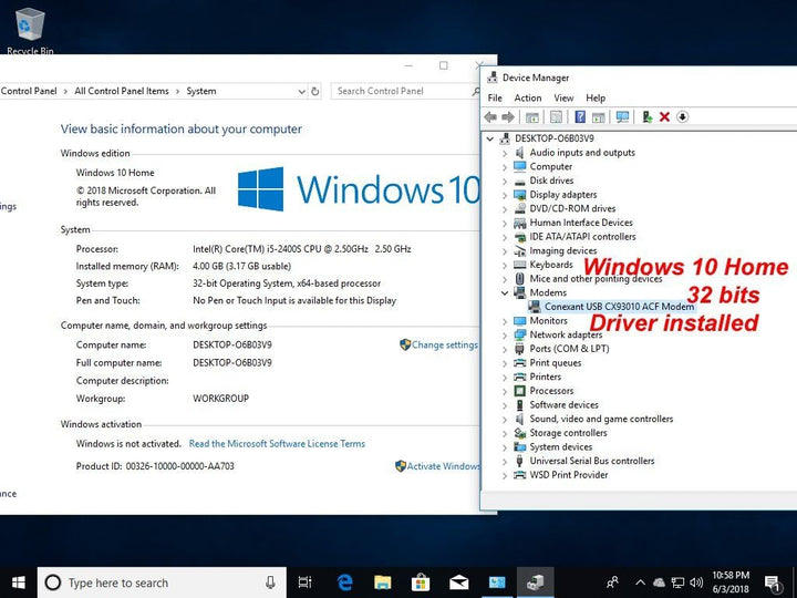 Módem de datos de fax con marcación externa USB 56K