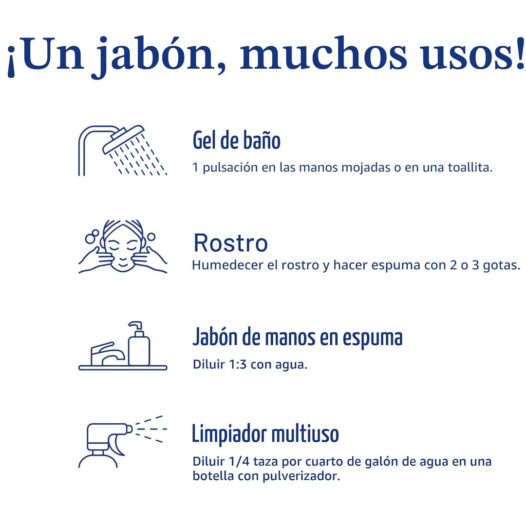 Dr. Bronner's Pure-Castile Magic - Jabón líquido hecho con acei...