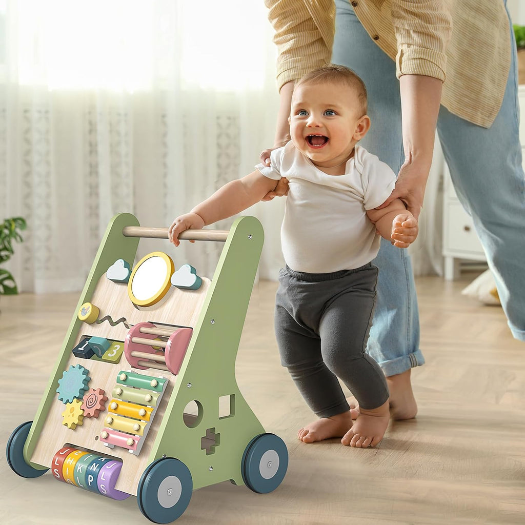 Bautia - Andador de madera para bebés, Montessori Push Walker para bebés de 10 a 12 meses