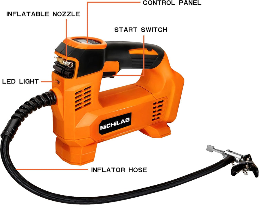 Nichilas Inflador de neumáticos para batería DEWALT 20V MAX, compre...
