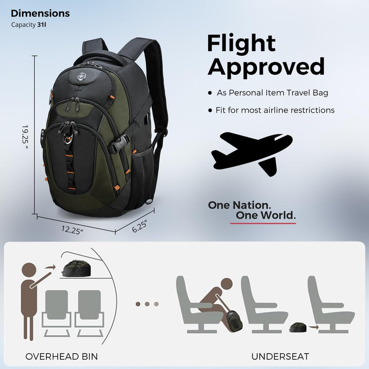 swissdigital Mochila para portátil de viaje de negocios, para hombr...