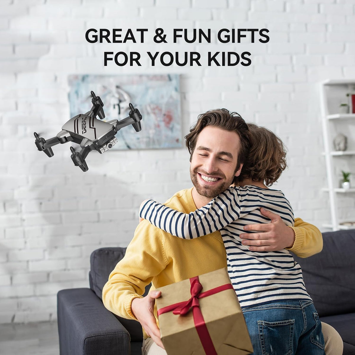 DEERC Mini dron D20 para niños con cámara FPV HD 1080P con control remoto, juguetes regalos para niños y niñas con retención de altitud, modo sin cabeza, ajuste de velocidad de inicio con una tecla