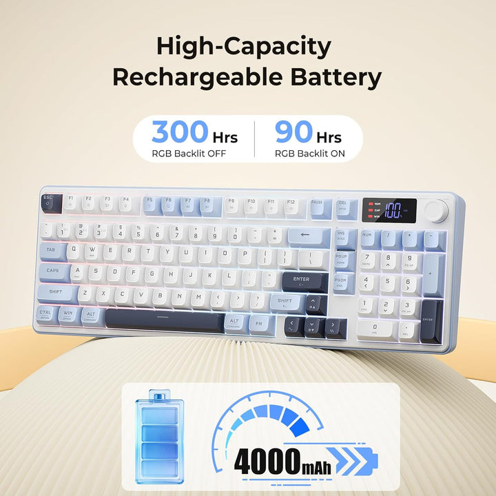 Redragon Teclado inalámbrico para juegos, teclado de computadora RG...