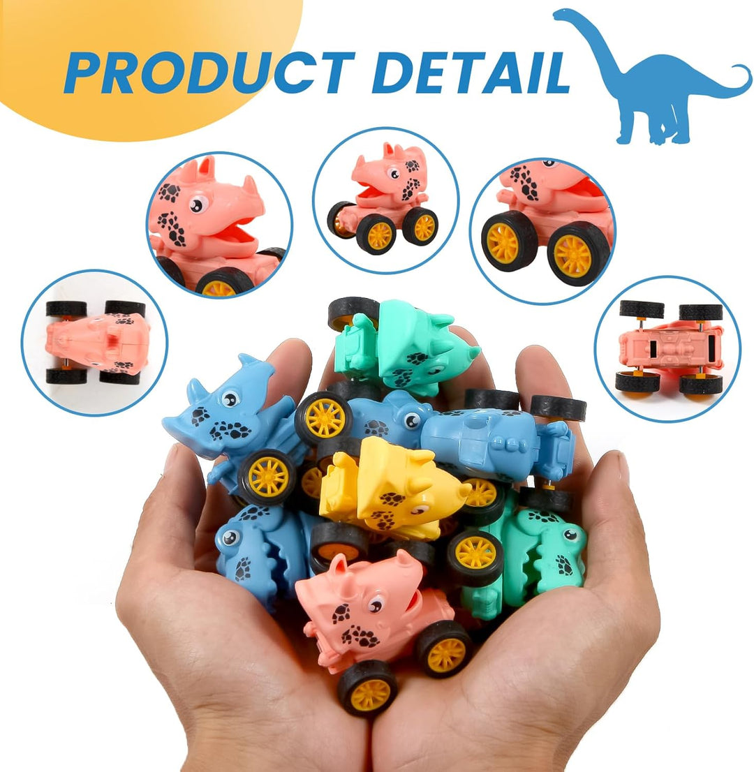 Juego de 18 autos de dinosaurio para niños pequeños mini
