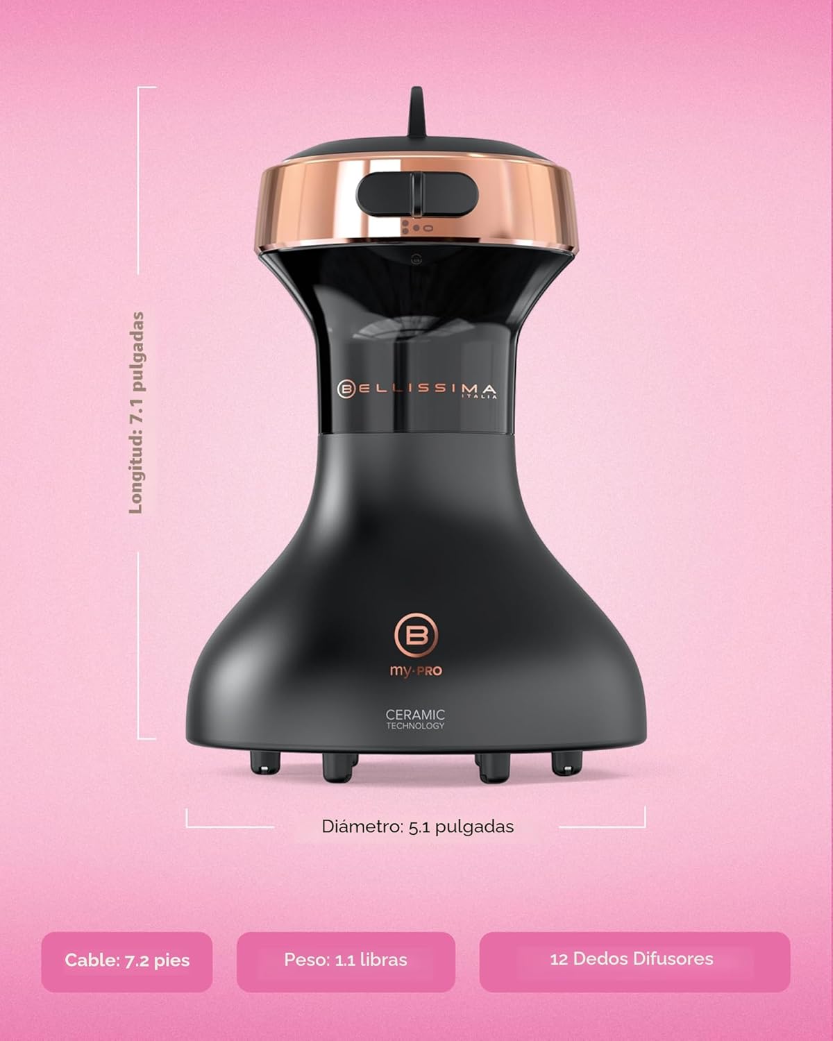 Bellissima Difusor de Cabello Diffon y Secador de Cabello Rizado de...