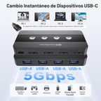 Cable Matters Conmutador USB 3.0 de 4 puertos para 4 computadoras, soporte