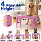 XIAZ Cuencos elevados para perros de razas grandes, soporte para tazones elevados para perros, tamaño grande/mediano, acero inoxidable, para alimentos, agua, 5 alturas ajustables de 9/11/12/14 pulgadas, estación de platos para comederos para mascotas