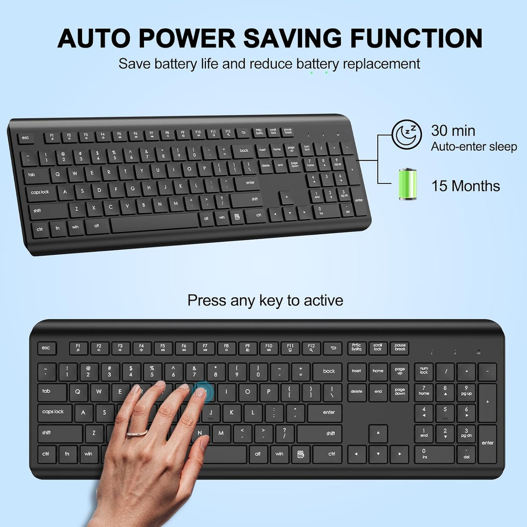 EDJO Teclado inalámbrico teclado silencioso USB