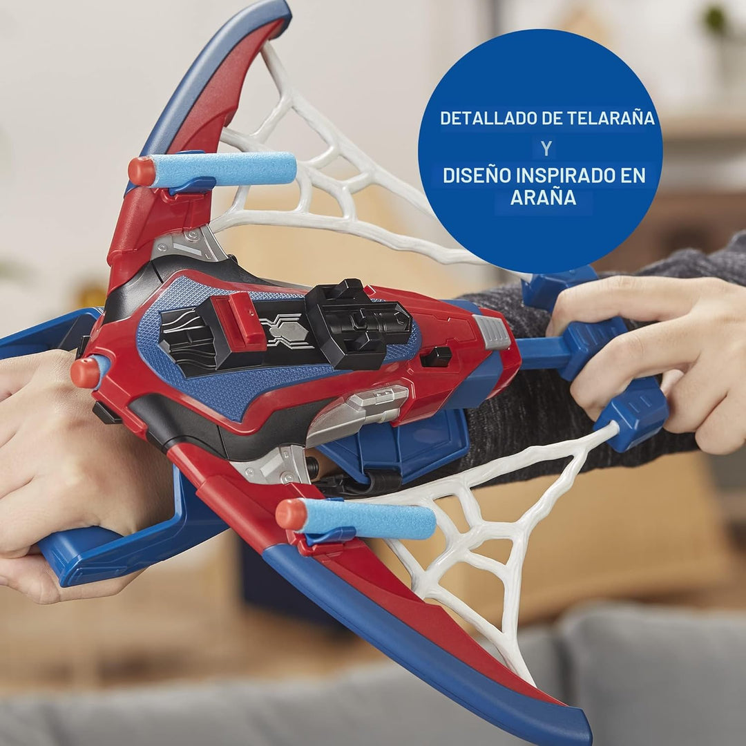 Marvel Spider-Man Web Shots Spiderbolt NERF - Juguete lanzador moto...