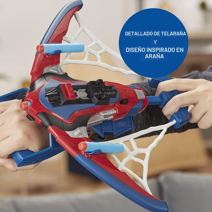 Marvel Spider-Man Web Shots Spiderbolt NERF - Juguete lanzador moto...