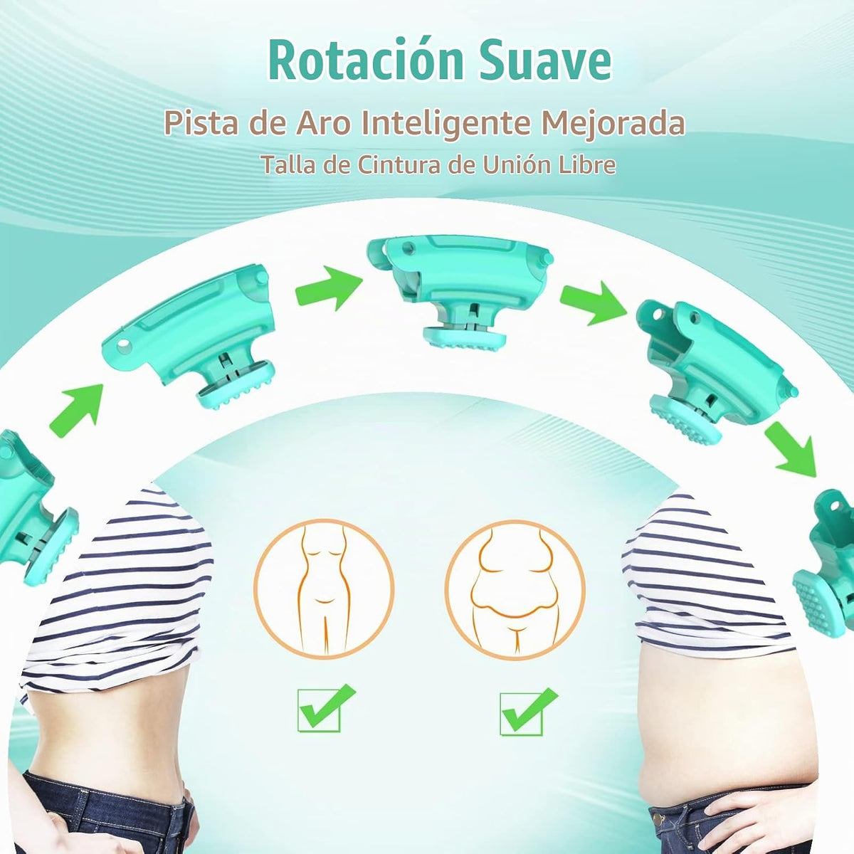OurStarry - Aro de Ejercicio con Peso de 34 Nudos de Tamaño Grande, Anillo Inteligente de Cintura para Pérdida de Peso en Adultos