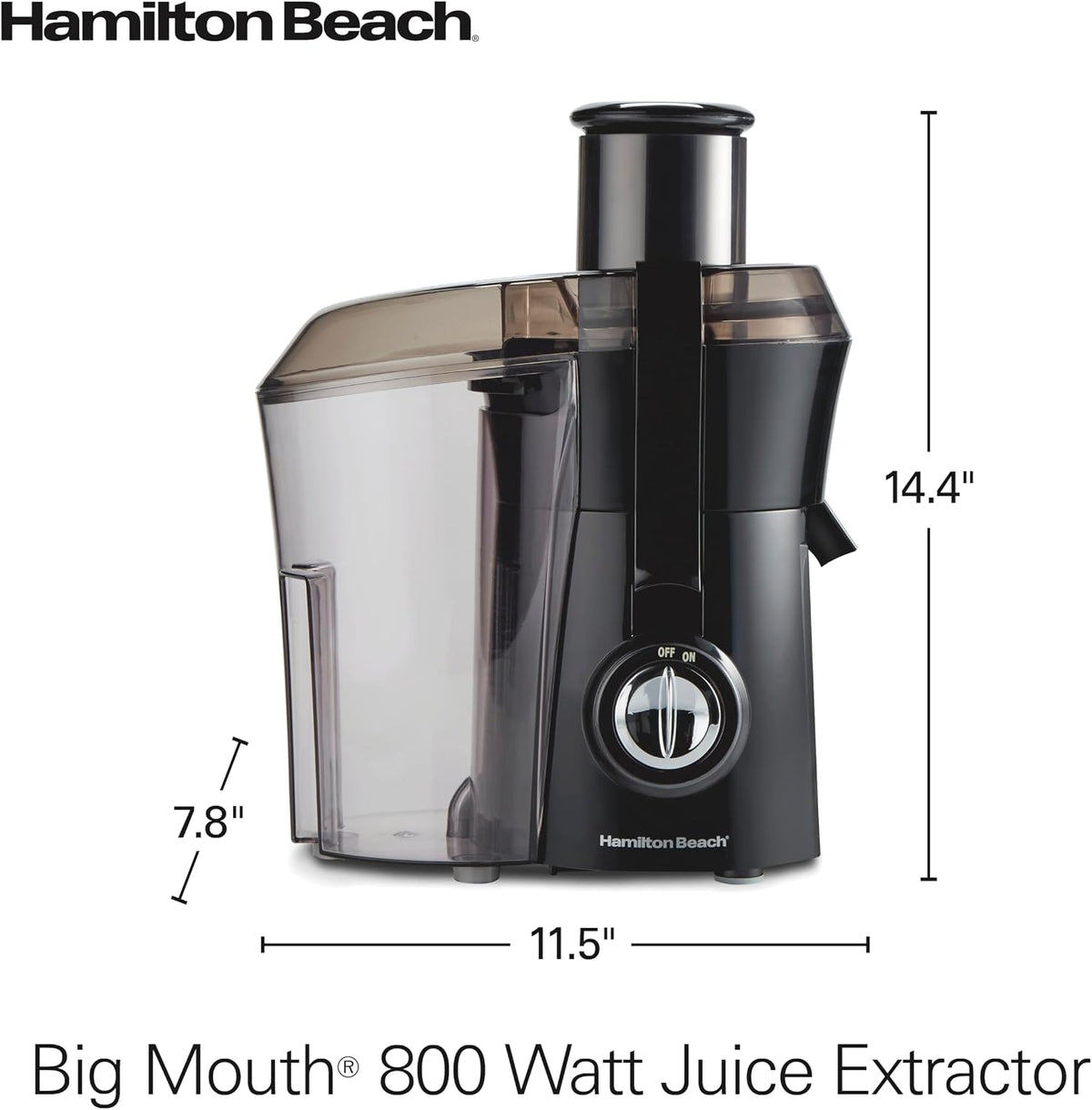 Hamilton Beach Máquina centrífuga del Juicer con boca grande 3" canal de