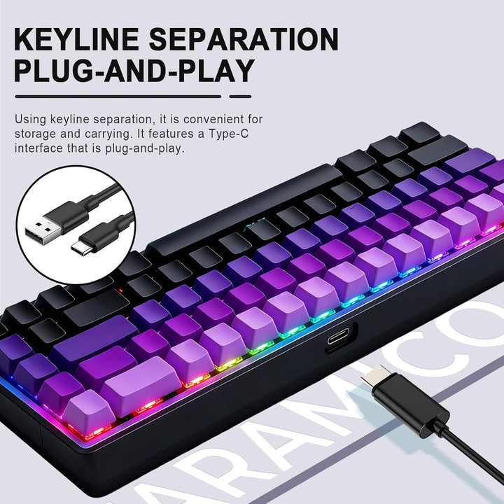Taramico Mechanical Gaming Keyboard 65% Wired, Magnetic Switch Hot...