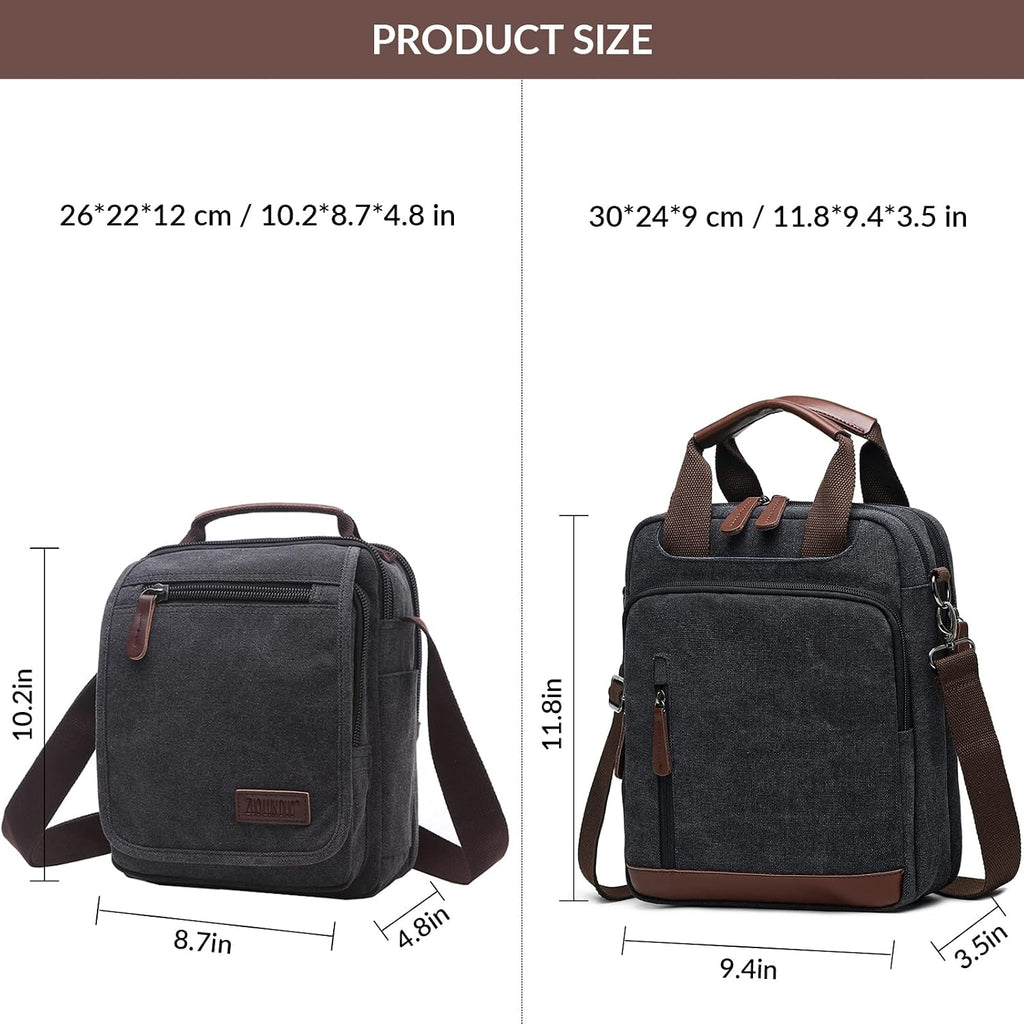 mygreen Bolso pequeño de hombro cruzado de lona para mensajero Bolso de trabajo