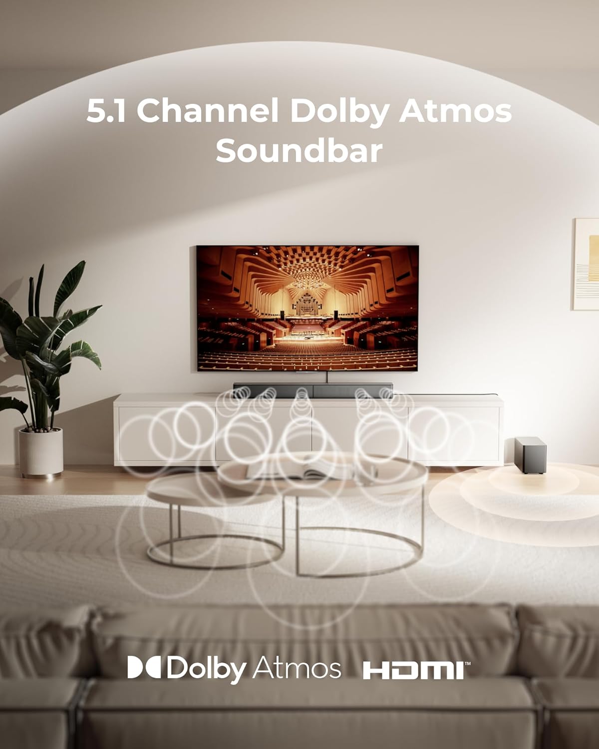 ULTIMEA Sistema de barra de sonido Surround 5.1CH con Dolby Atmos, Poseidon M60