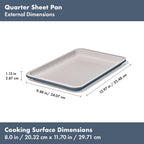 OXO Good Grips Bandeja para Hornear de Metal con Revestimiento Cerámico Antiadherente Pro Cuarto de Hoja – Azul Tormenta