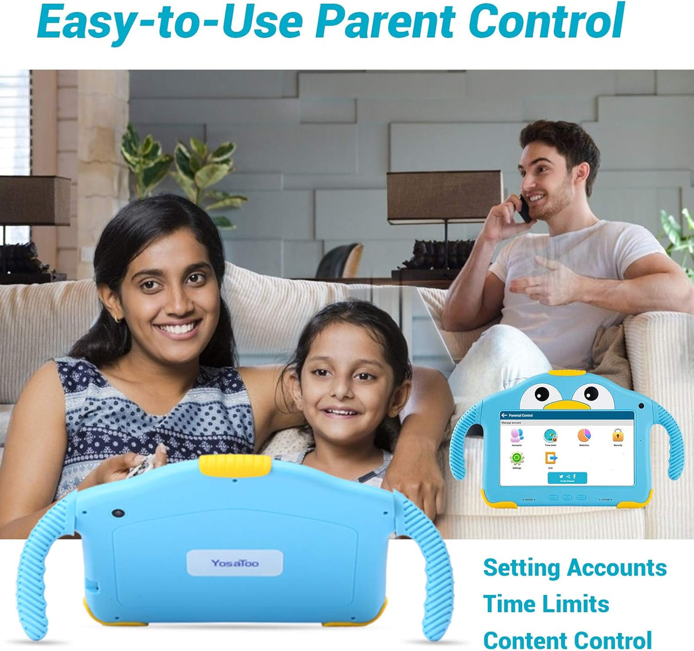 Tablet para niños pequeños Tablet Android para niños con WiFi doble...