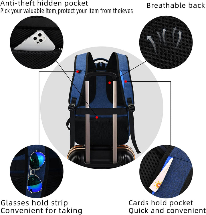 DUSLANG Mochila para laptop de 17 pulgadas para viajes, resistente...