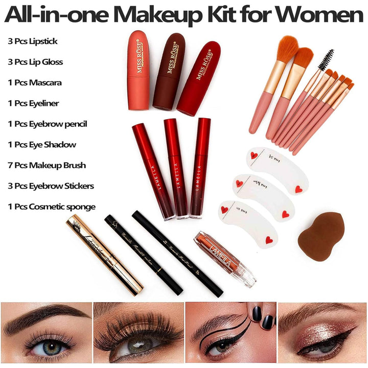 UNIFULL Kit de maquillaje todo en uno de 132 colores para mujeres y...
