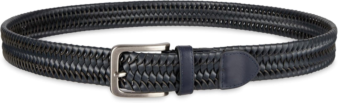 Tommy Bahama Cinturón de cuero trenzado para hombre, diseño elástic...