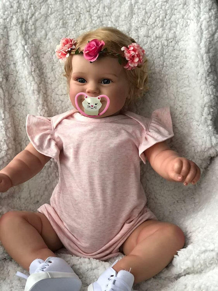 iCradle Lovely Real Look Reborn Baby Doll Girl - Muñeca de silicona...