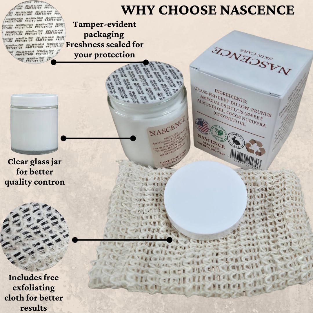 NASCENCE Crema facial y corporal batida alimentada con pasto, tarro...