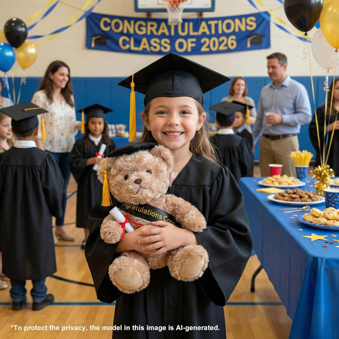 WEIGEDU Oso de peluche de regalo de graduación con gorra, banda y d...