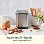 Panificadora Cuisinart, Acero inoxidable, 12 programas, Hasta 2 lb