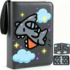 Carpeta de tarjetas de 4 bolsillos, soporte para tarjetas intercambiables para 400 tarjetas con 50 fundas extraíbles, tarjeta de colección portátil, libro de tarjetas de juego con cremallera para