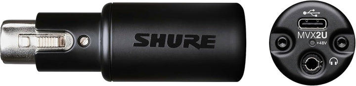 Shure MVX2U - Interfaz XLR a USB con conector para auriculares, gan...