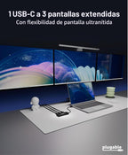 Adaptador de monitor múltiple USB C a HDMI, pantallas triples 4K60