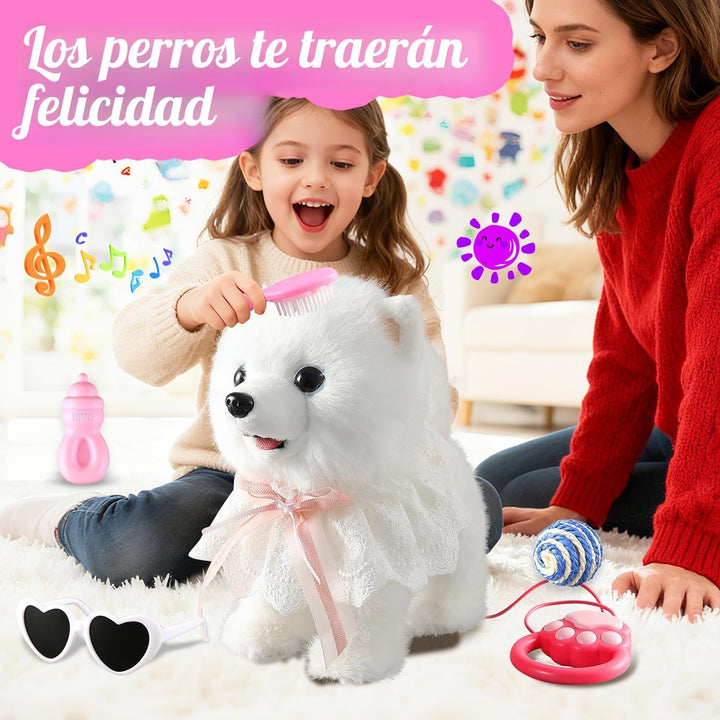 Marsjoy Samoyed - Perro de ladridos que camina para niños, robot mu...