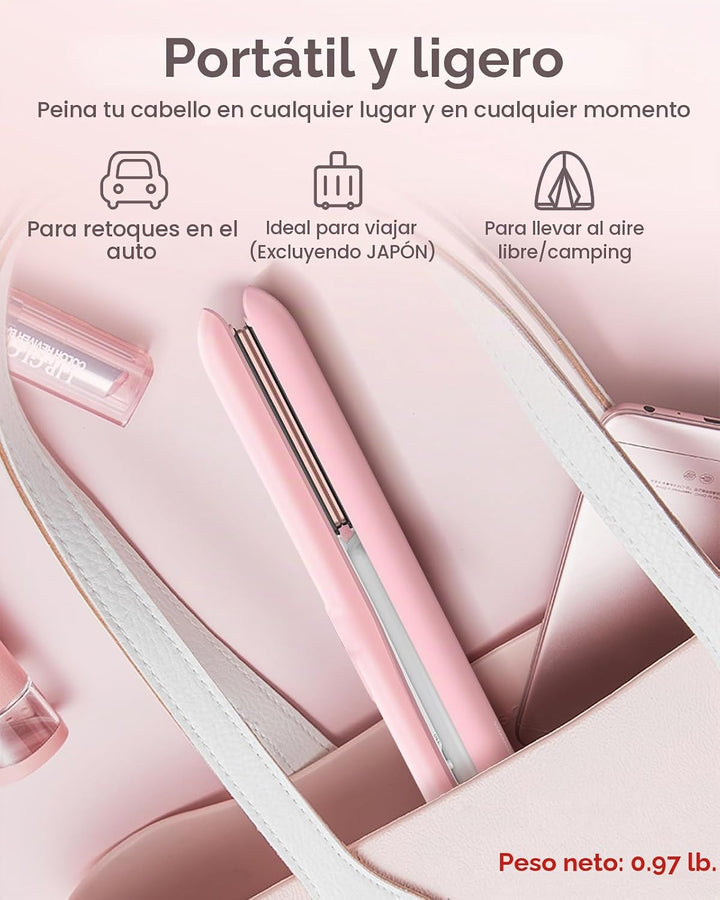 ZAVAREA Alisador y rizador de pelo inalámbrico, alisador de pelo po...