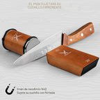 Herramienta de afilador de cuchillos, kit de afilador de cuchillos rodantes, afilado de cuchillos con diamantes y cerámica para acero de cualquier dureza, afilador de cuchillos de cocina con ángulo magnético de 15 y 20 grados (marrón)