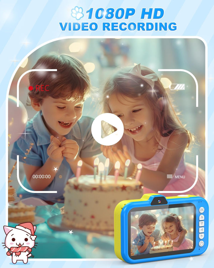 Cámara para niños Uffylle, selfie frontal de 1080P 48MP, cámara de...
