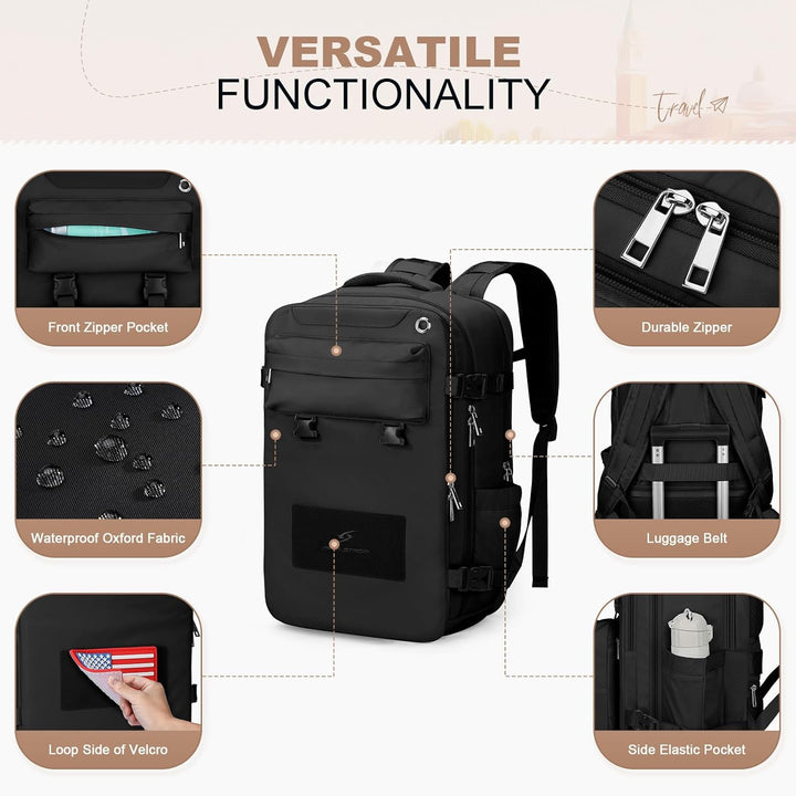 Maelstrom Mochila de viaje para mujeres y hombres, mochila impermea...