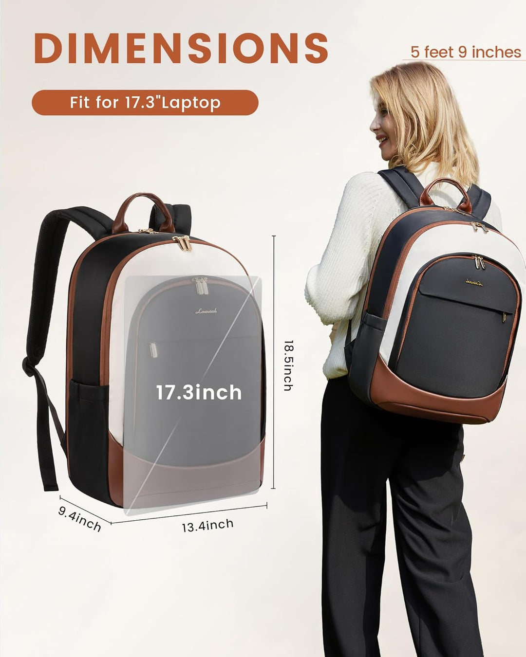 LOVEVOOK - Mochila para laptop para mujer, mochila de negocios con...