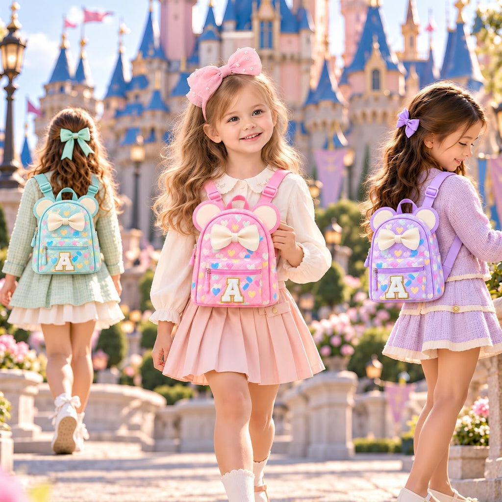 Luvbagg Linda mochila con inicial para niñas, mini bolsa de viaje para