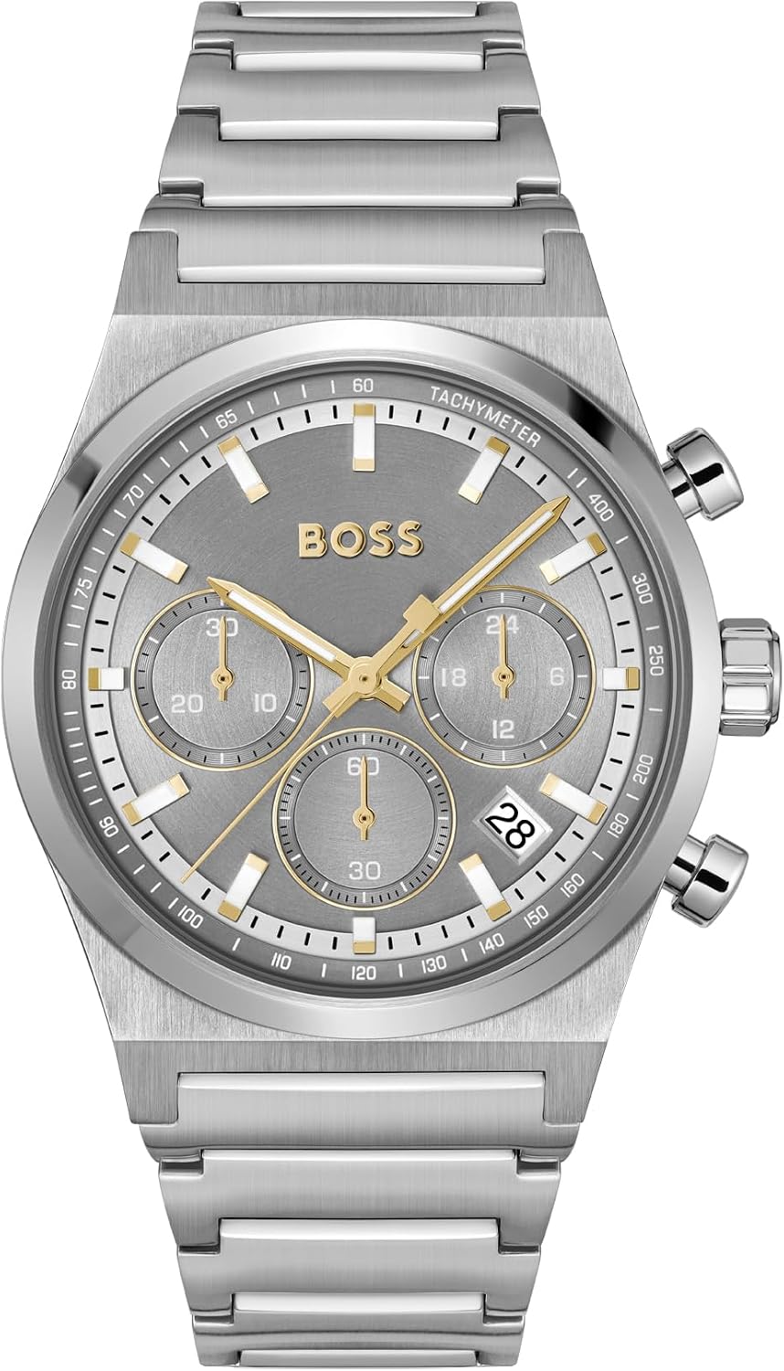 BOSS Candor - Reloj cronógrafo para hombre, movimiento de cuarzo, función de cronómetro, resistente al agua hasta 164.0 ft, 5ATM, regalo para él